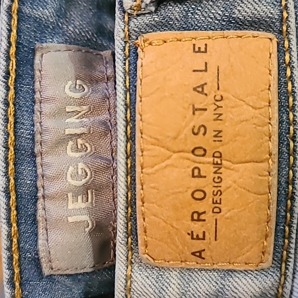 AEROPOSTALE 00x26 JEGGING STRETCH REG MID-RISE SKINNY WOMENS FADED BLUE JEANS - Picture 7 of 7